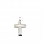Croce in oro bianco k14 con croce in oro bianco opaco (code H1821)
